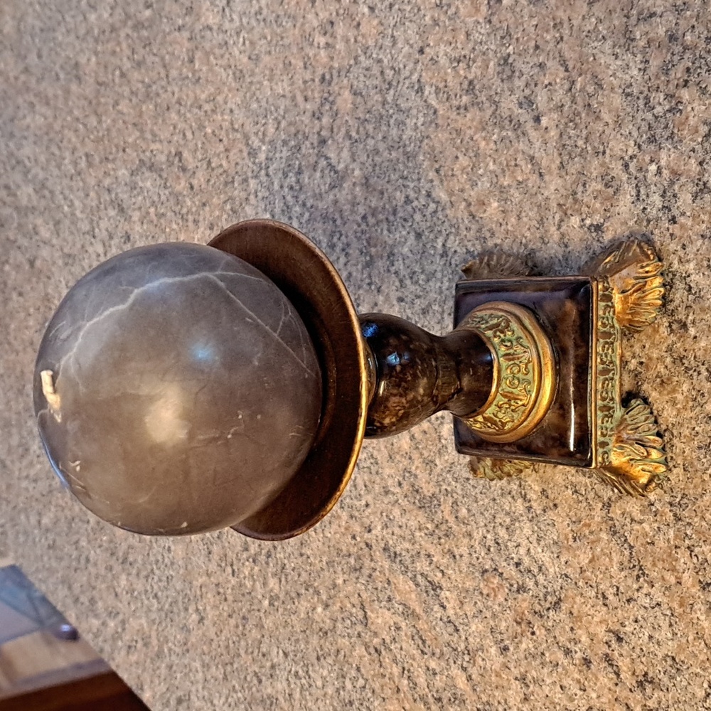 BROWN AND GOLD CANDLE HOLDER